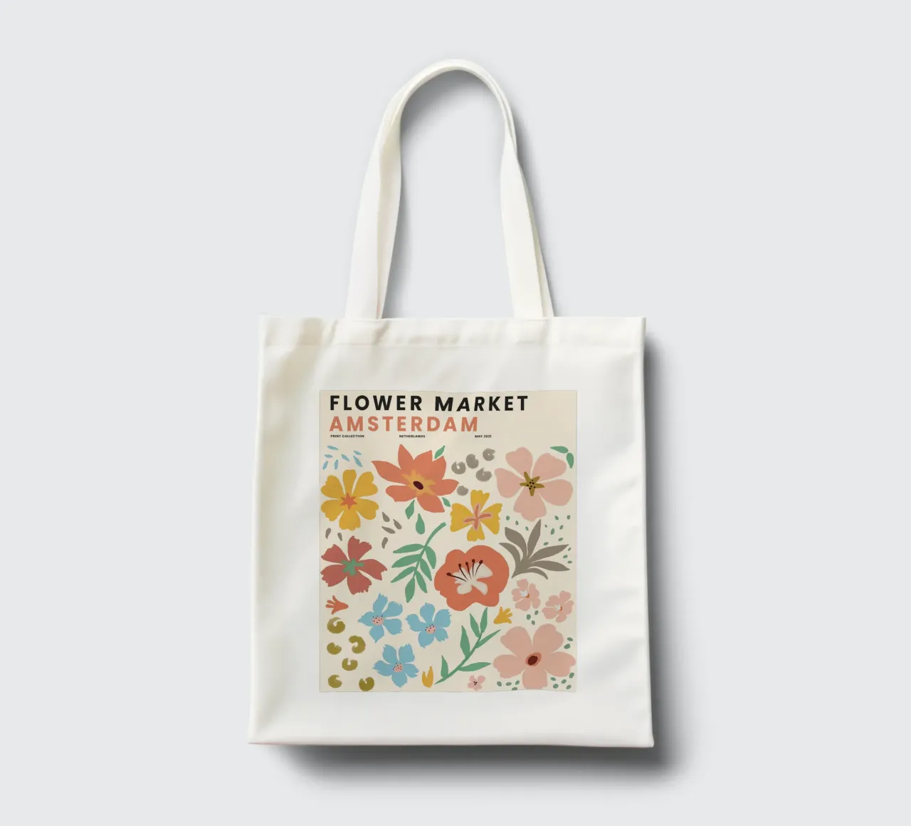 Mercato dei fiori di Amsterdam - Allegro design floreale borsa in juta da Whole©