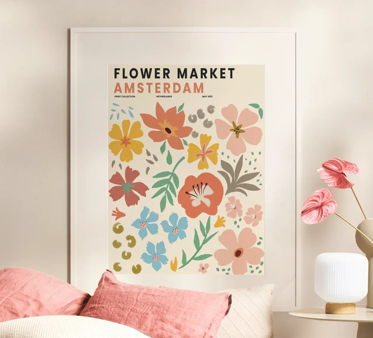 Mercato dei fiori di Amsterdam - Allegro design floreale carta hahnemühle da Whole©