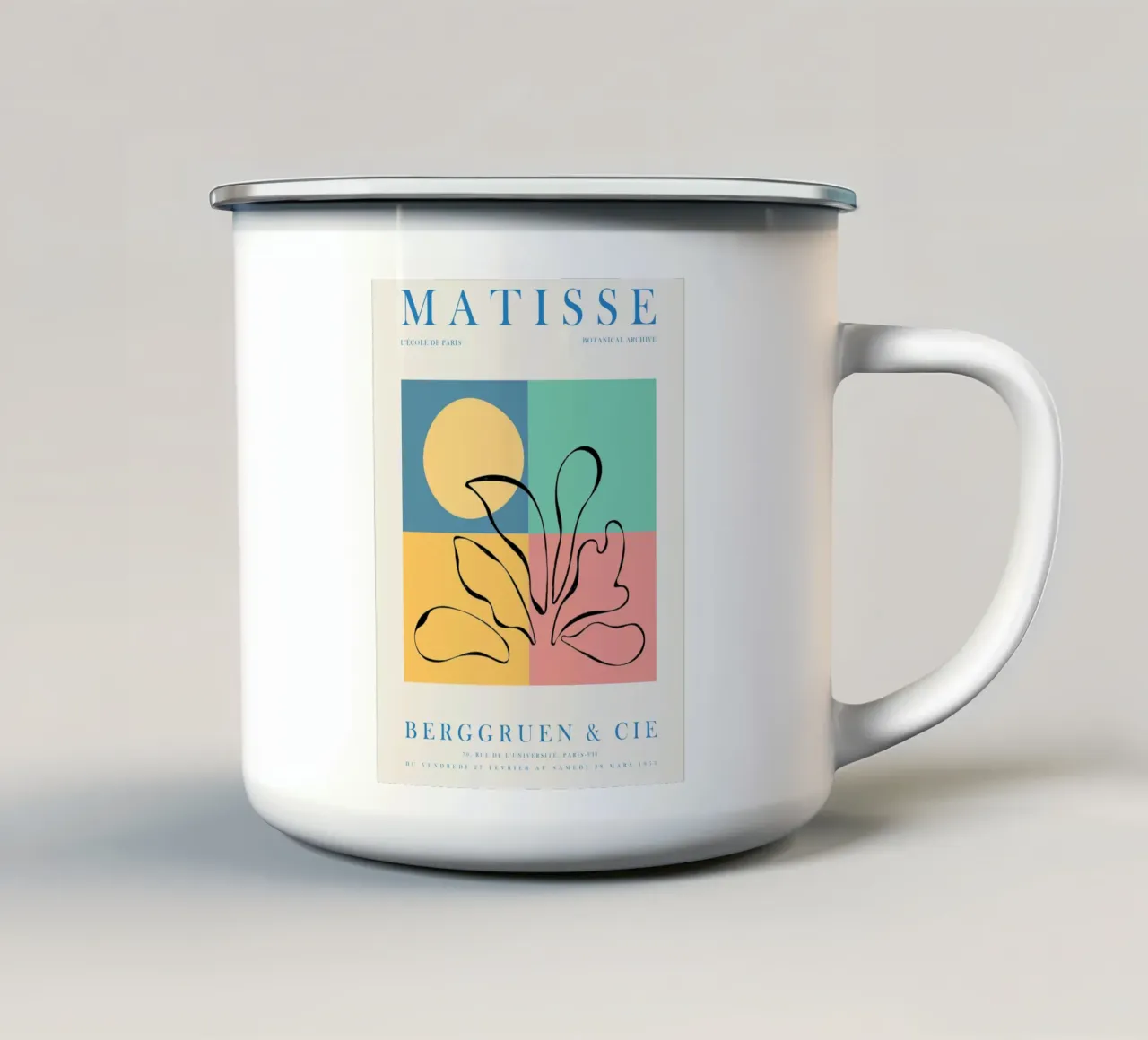 Opera d'arte botanica - ispirata a Matisse tazza in smalto da Whole©