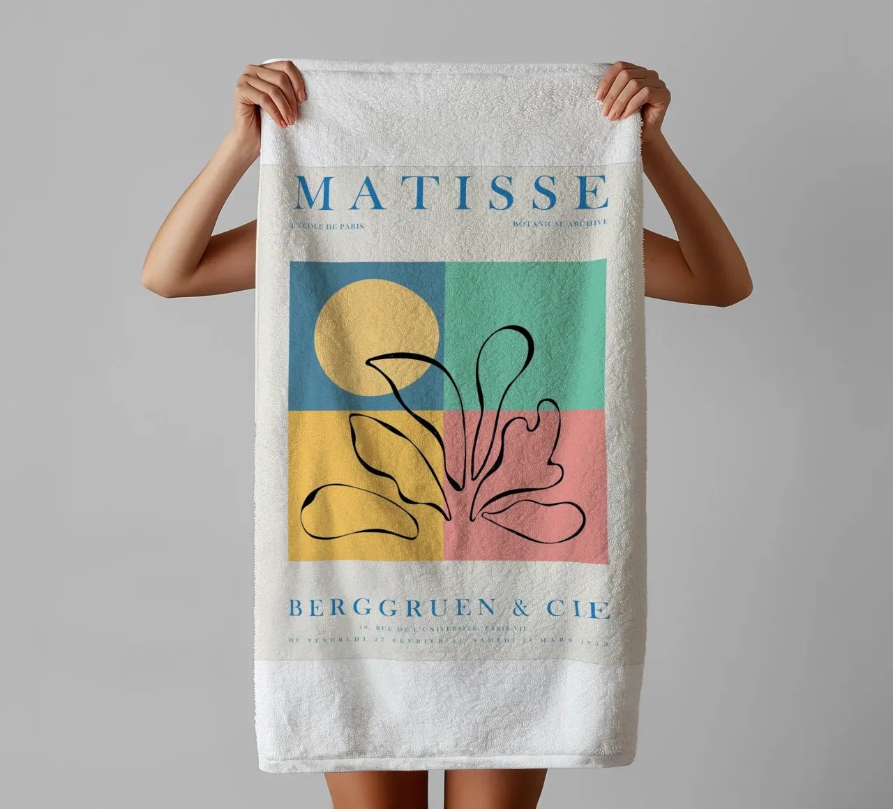 Botanical work of art - inspired by Matisse towel by Whole©
