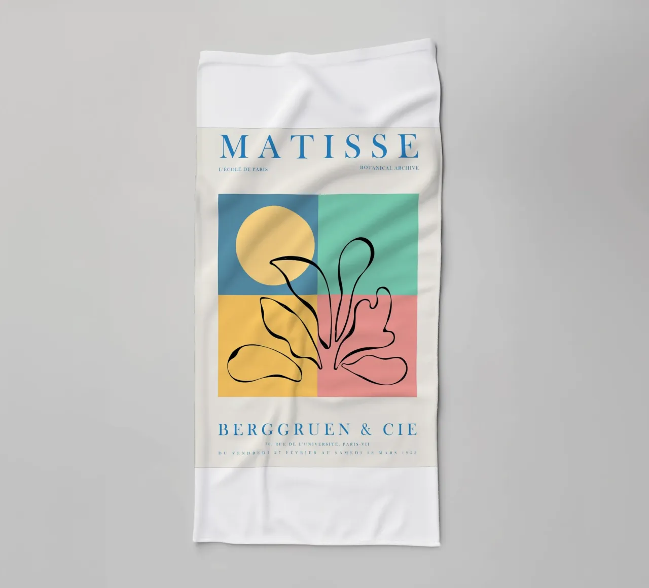Botanical work of art - inspired by Matisse towel by Whole©
