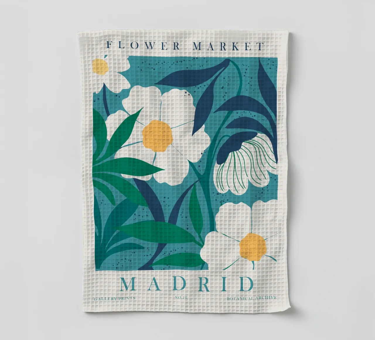 Mercato dei fiori di Madrid - Arte botanica in stile retrò canovaccio da cucina da Whole©