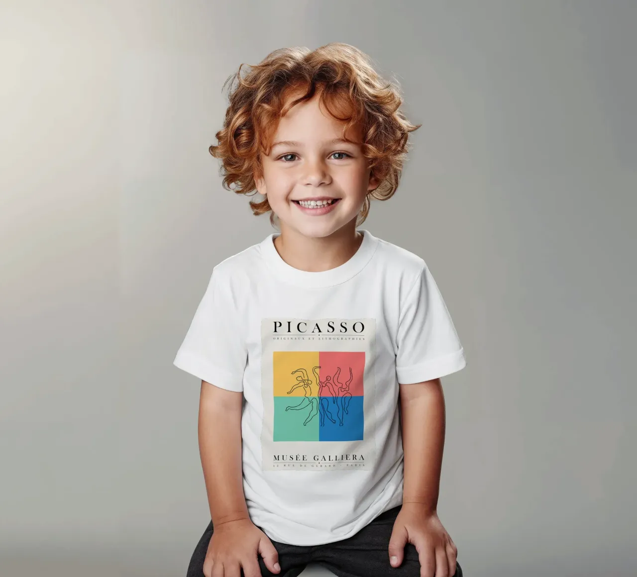 Picasso kunstposter - Kleurrijke museumposter kinder t-shirt van Whole©