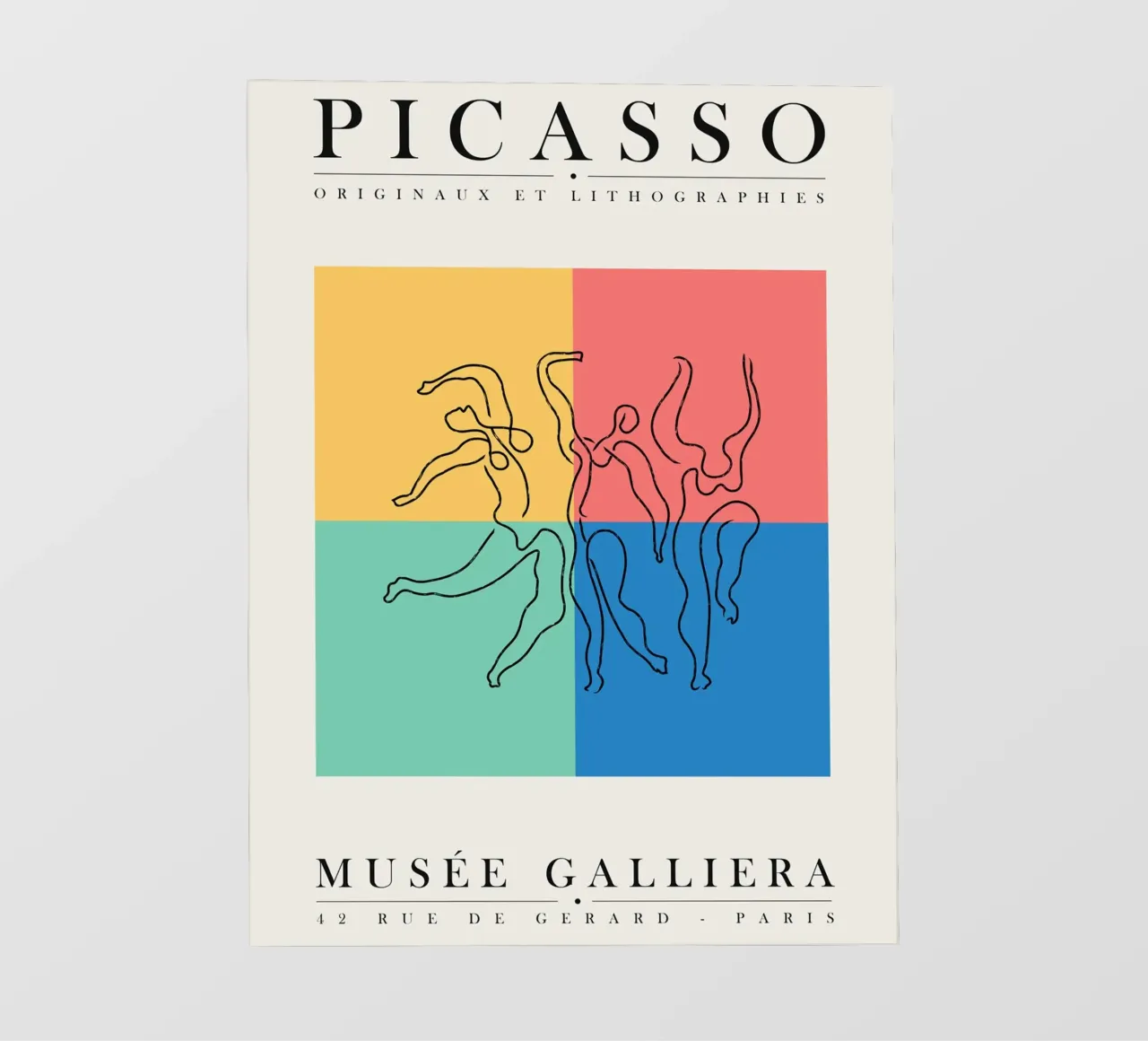 Poster artistico di Picasso - Poster colorato del museo pellicola backlit da Whole©