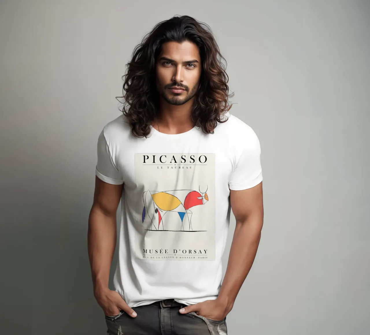 Design minimalista del toro ispirato a Picasso t-shirt da Whole©