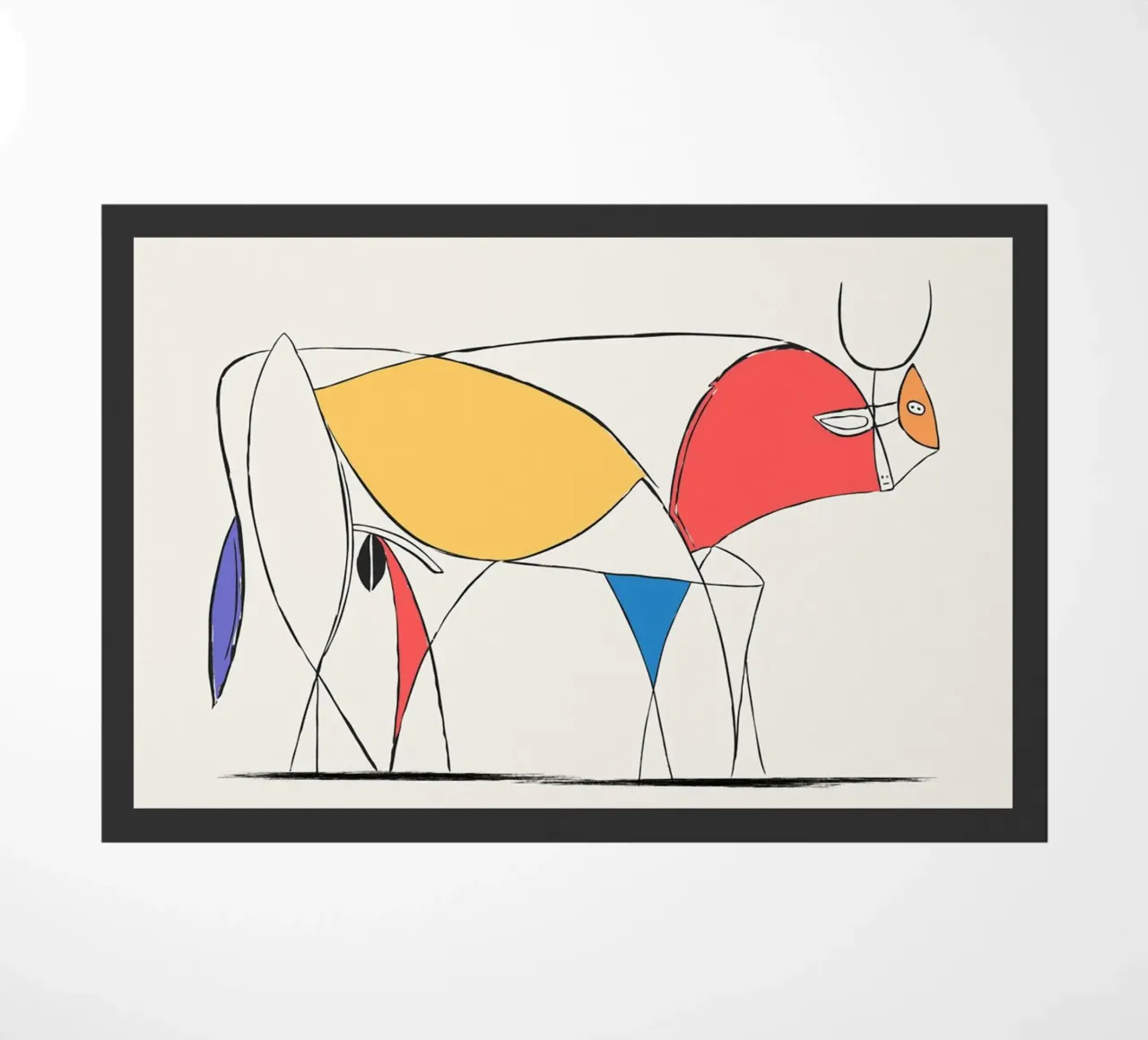 Design minimalista del toro ispirato a Picasso zerbino da Whole©