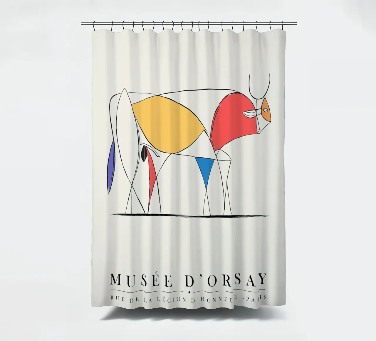 Design minimalista del toro ispirato a Picasso tenda da doccia da Whole©