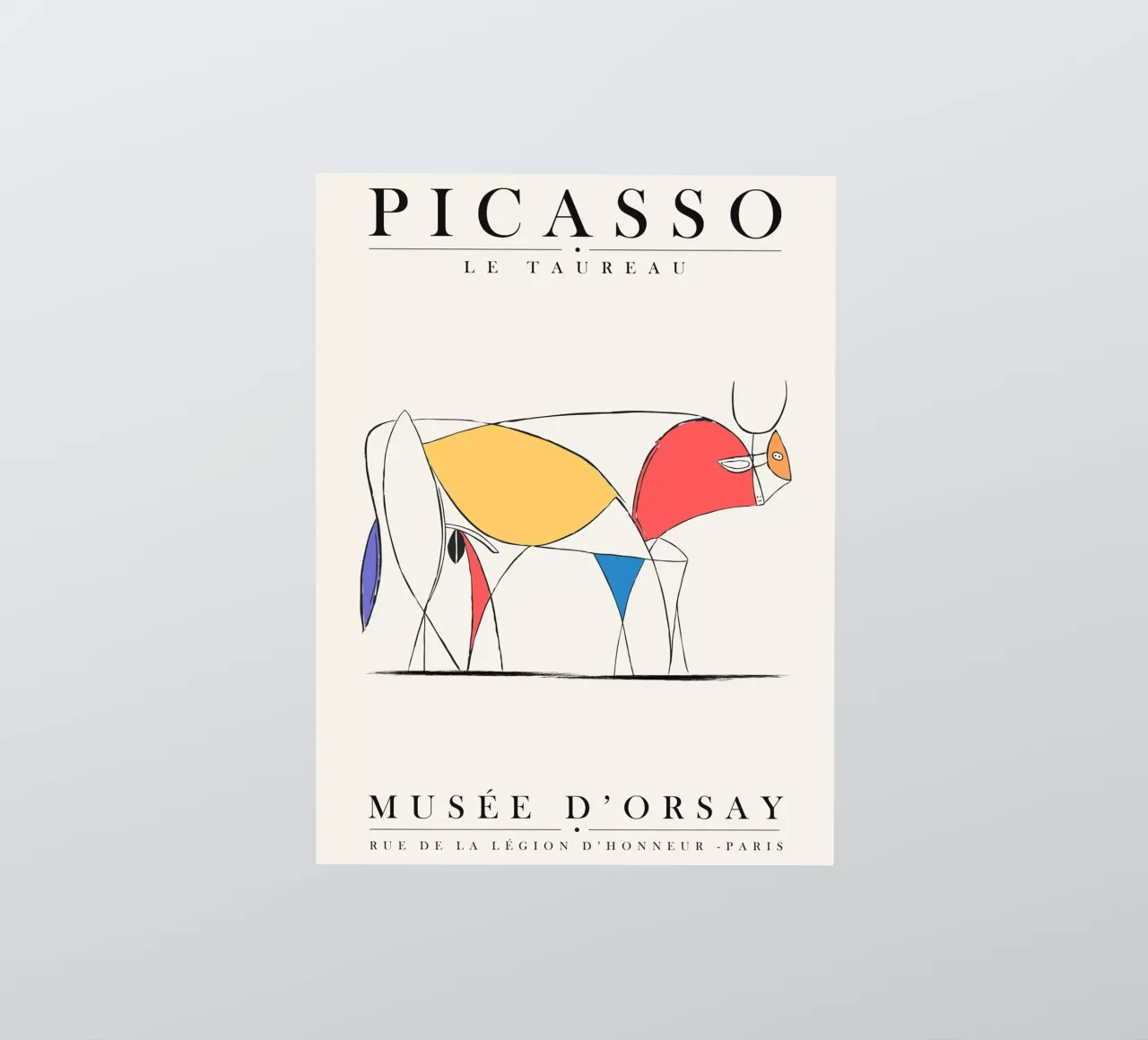 Design minimalista del toro ispirato a Picasso adesivo da Whole©
