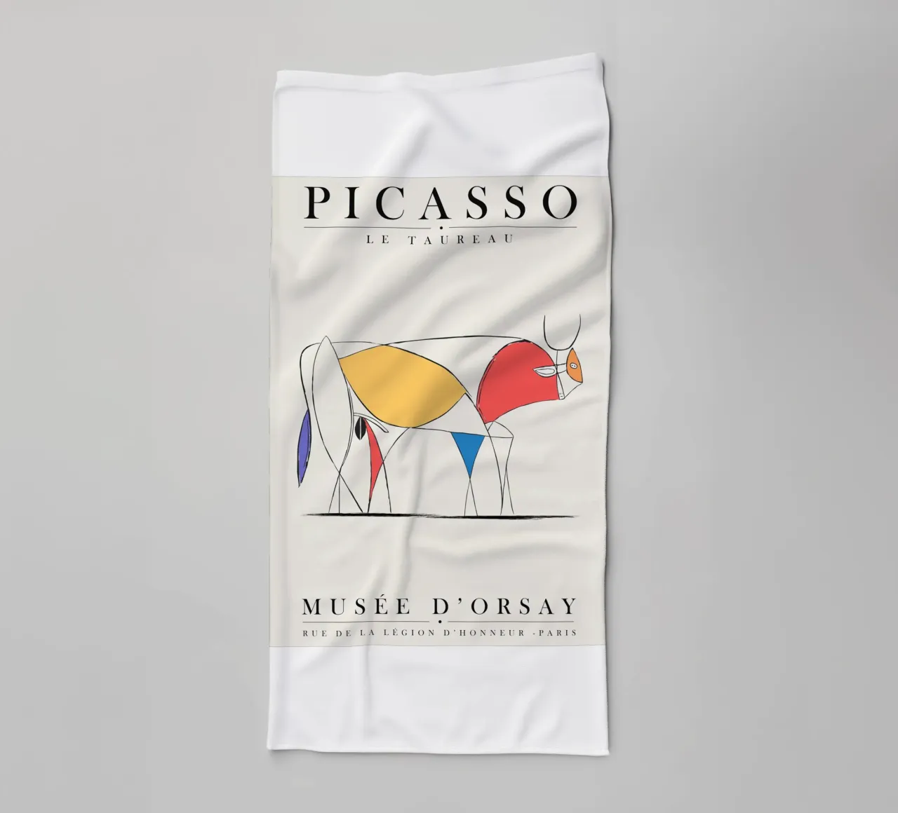 Design minimalista del toro ispirato a Picasso asciugamano da bagno da Whole©