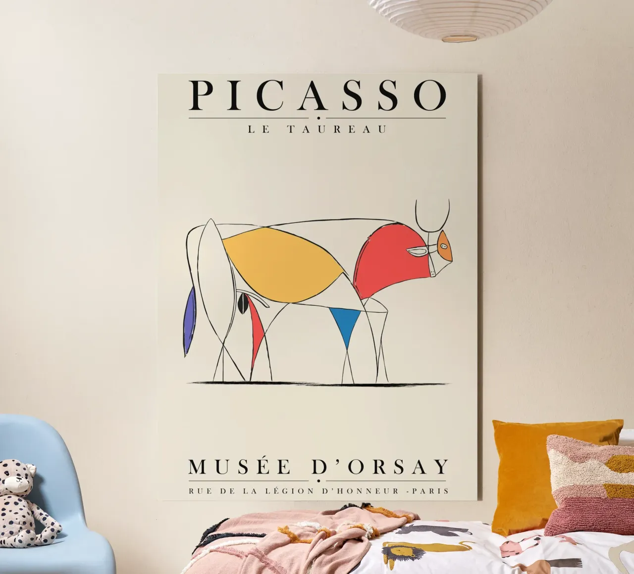 Design minimalista del toro ispirato a Picasso alluminio dibond da Whole©