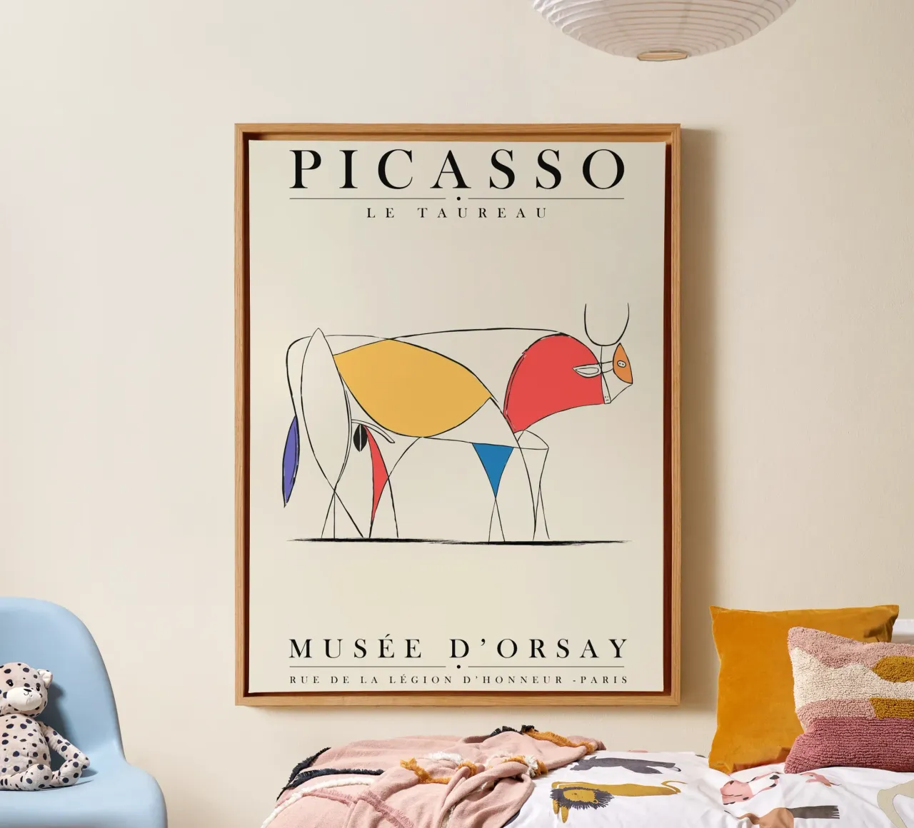 Design minimalista del toro ispirato a Picasso tela da Whole©