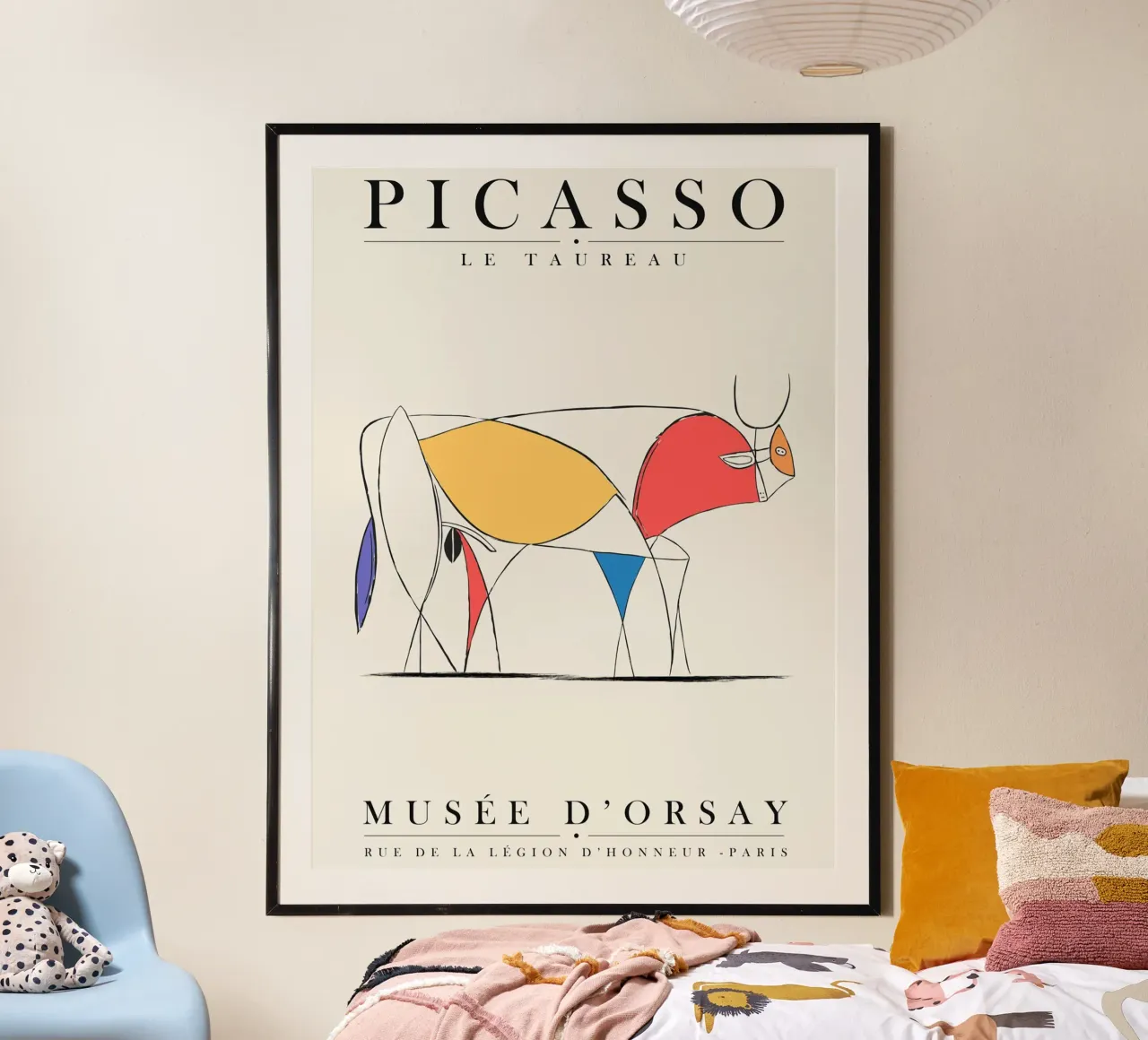 Design minimalista del toro ispirato a Picasso carta hahnemühle da Whole©
