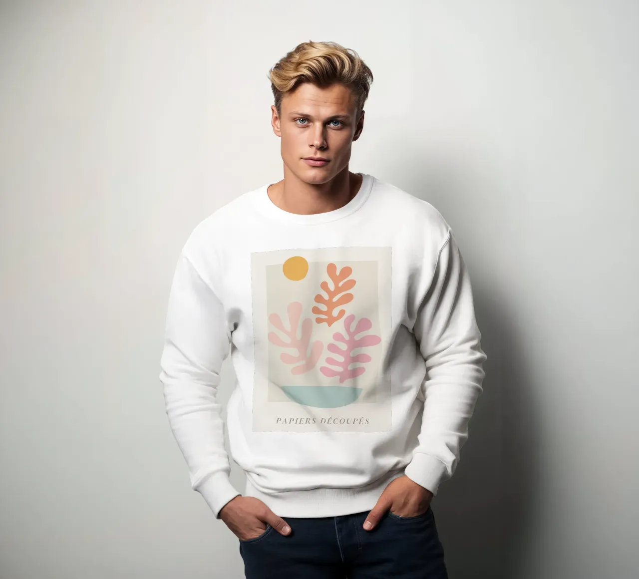 Colourful abstract leaf motif - Modern art print sweatshirt by Whole©
