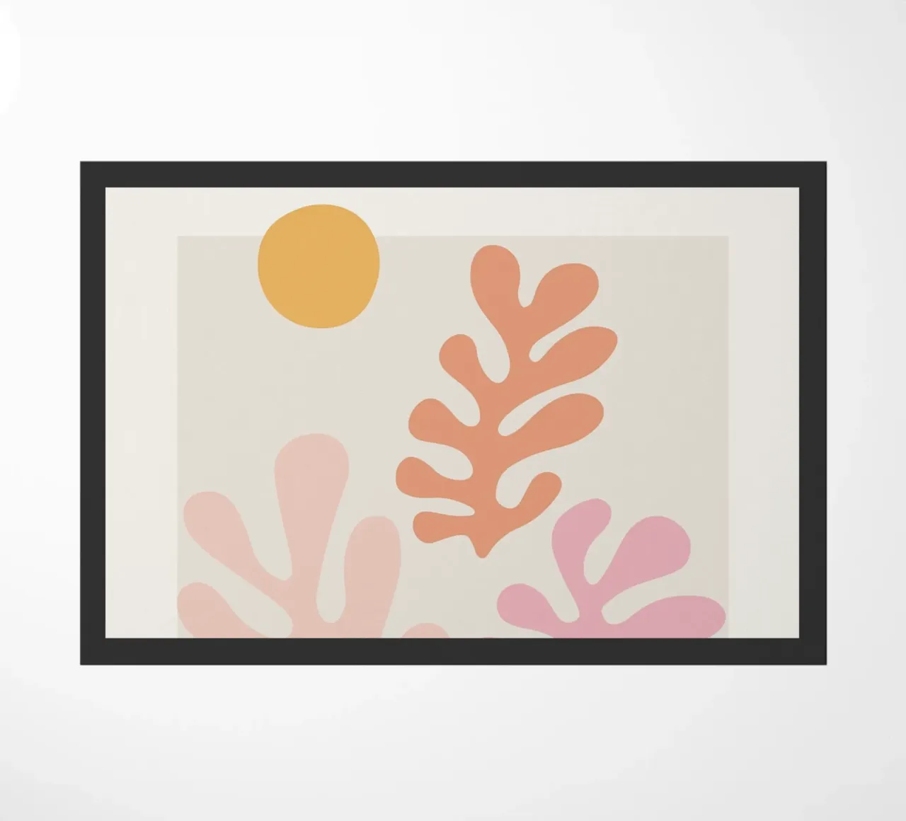 Colourful abstract leaf motif - Modern art print doormat by Whole©