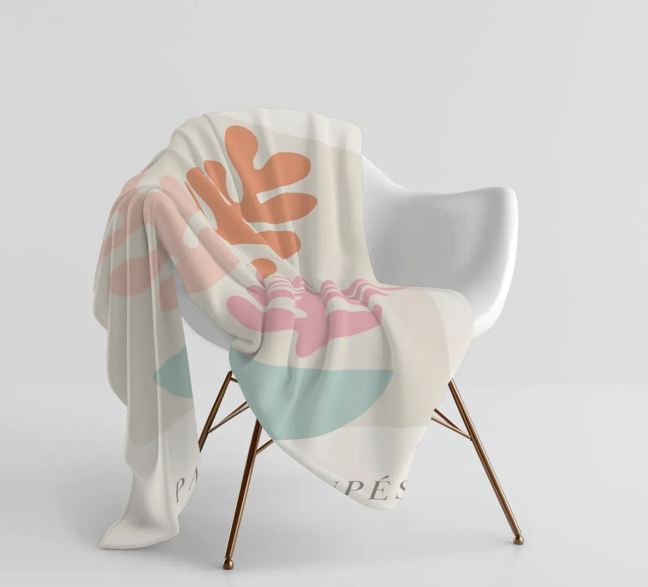 Colourful abstract leaf motif - Modern art print fleece blanket by Whole©