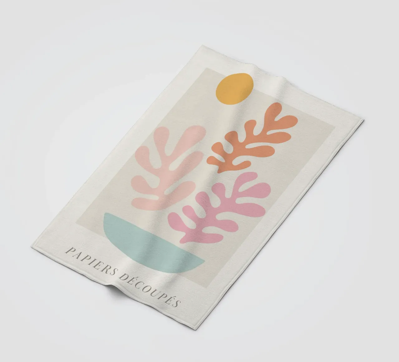 Colourful abstract leaf motif - Modern art print fleece blanket by Whole©