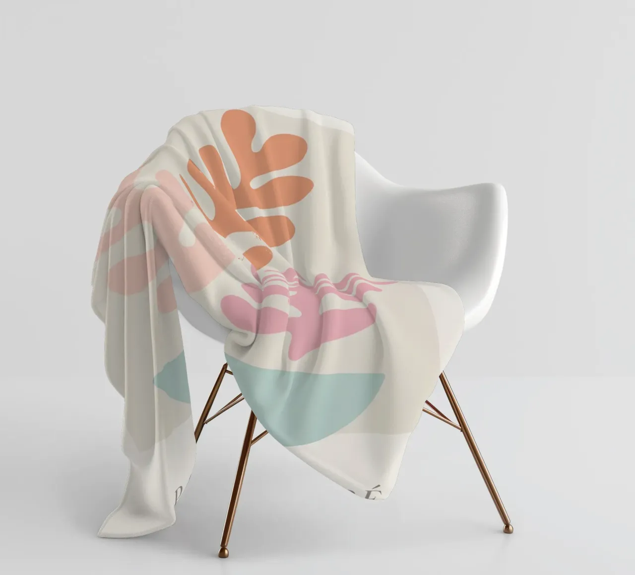 Colourful abstract leaf motif - Modern art print fleece blanket by Whole©