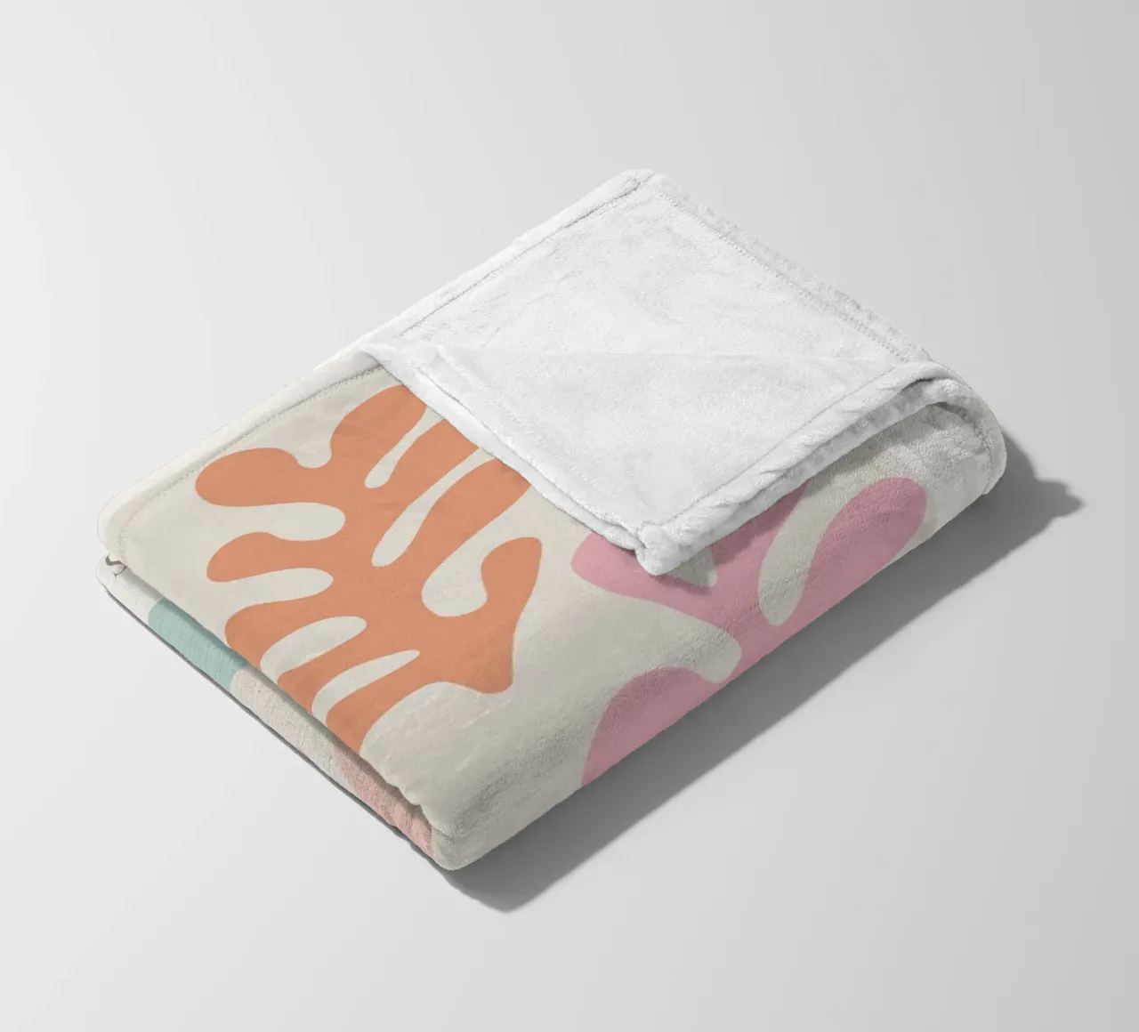 Colourful abstract leaf motif - Modern art print fleece blanket by Whole©