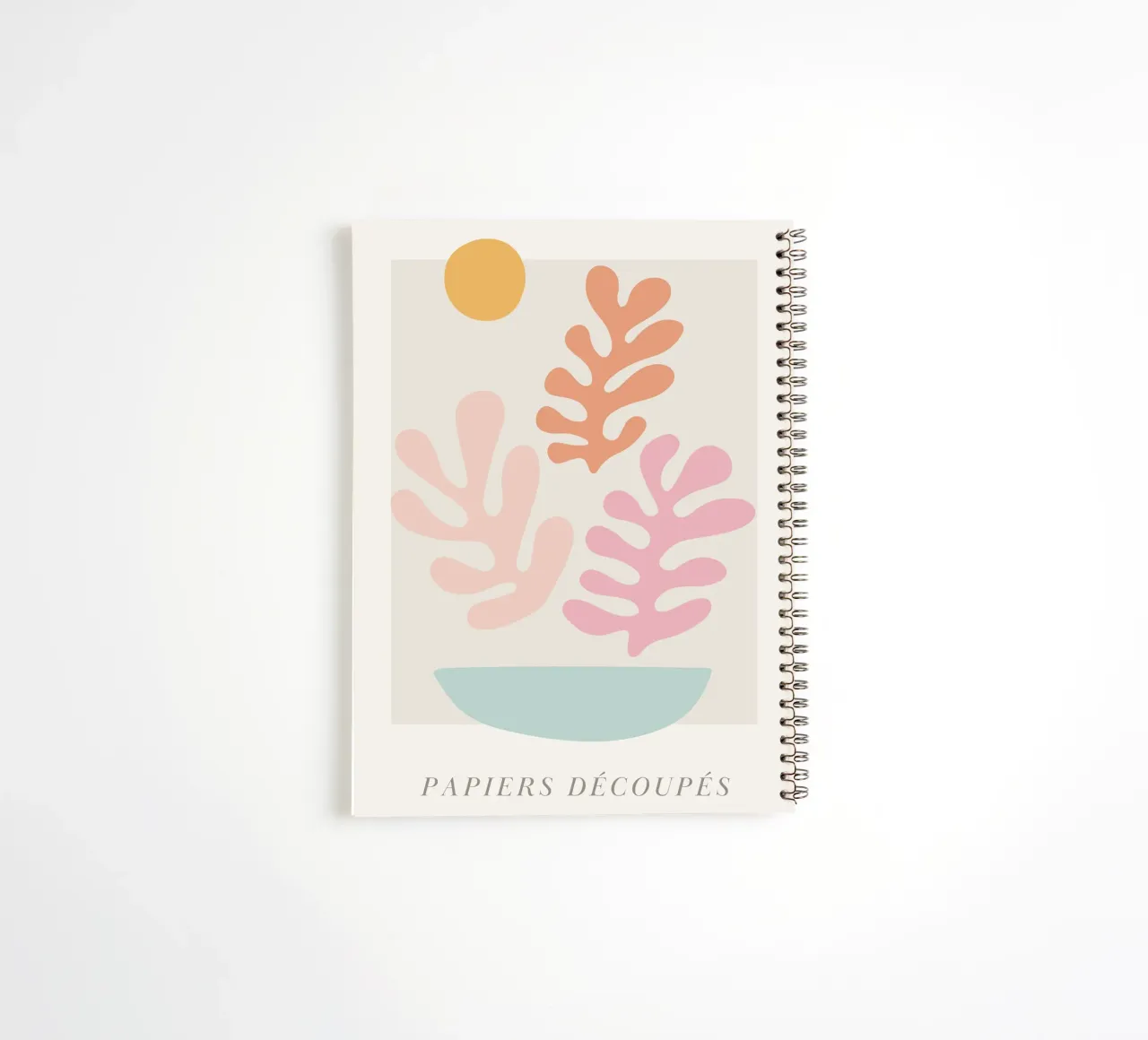 Colourful abstract leaf motif - Modern art print spiral notebook by Whole©