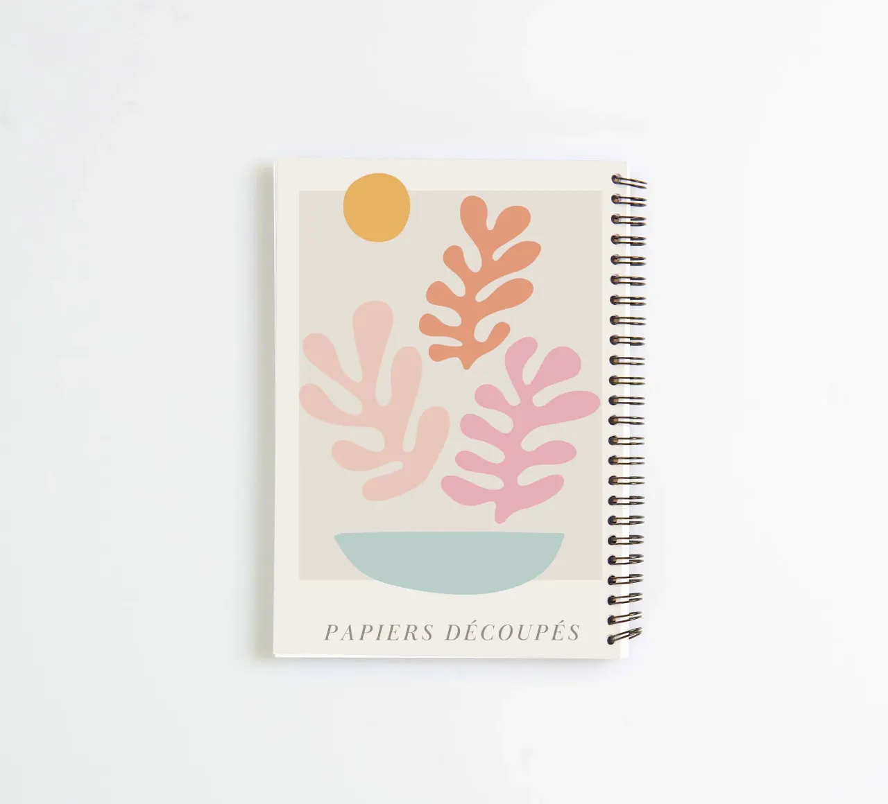 Colourful abstract leaf motif - Modern art print spiral notebook by Whole©