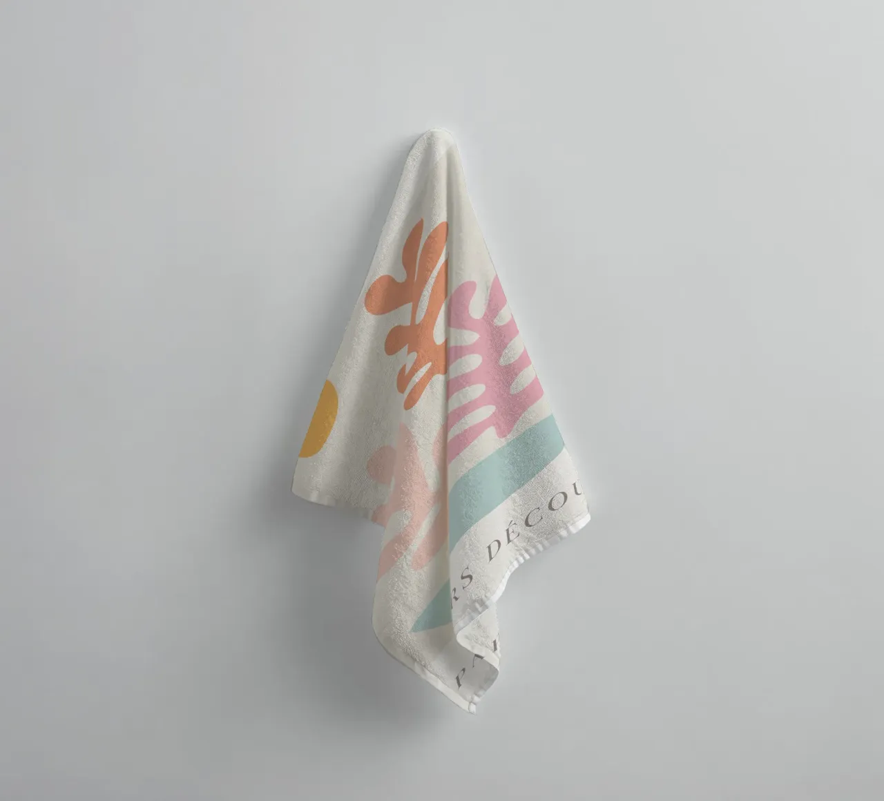 Colourful abstract leaf motif - Modern art print towel by Whole©
