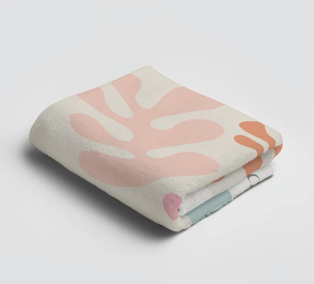 Colourful abstract leaf motif - Modern art print towel by Whole©