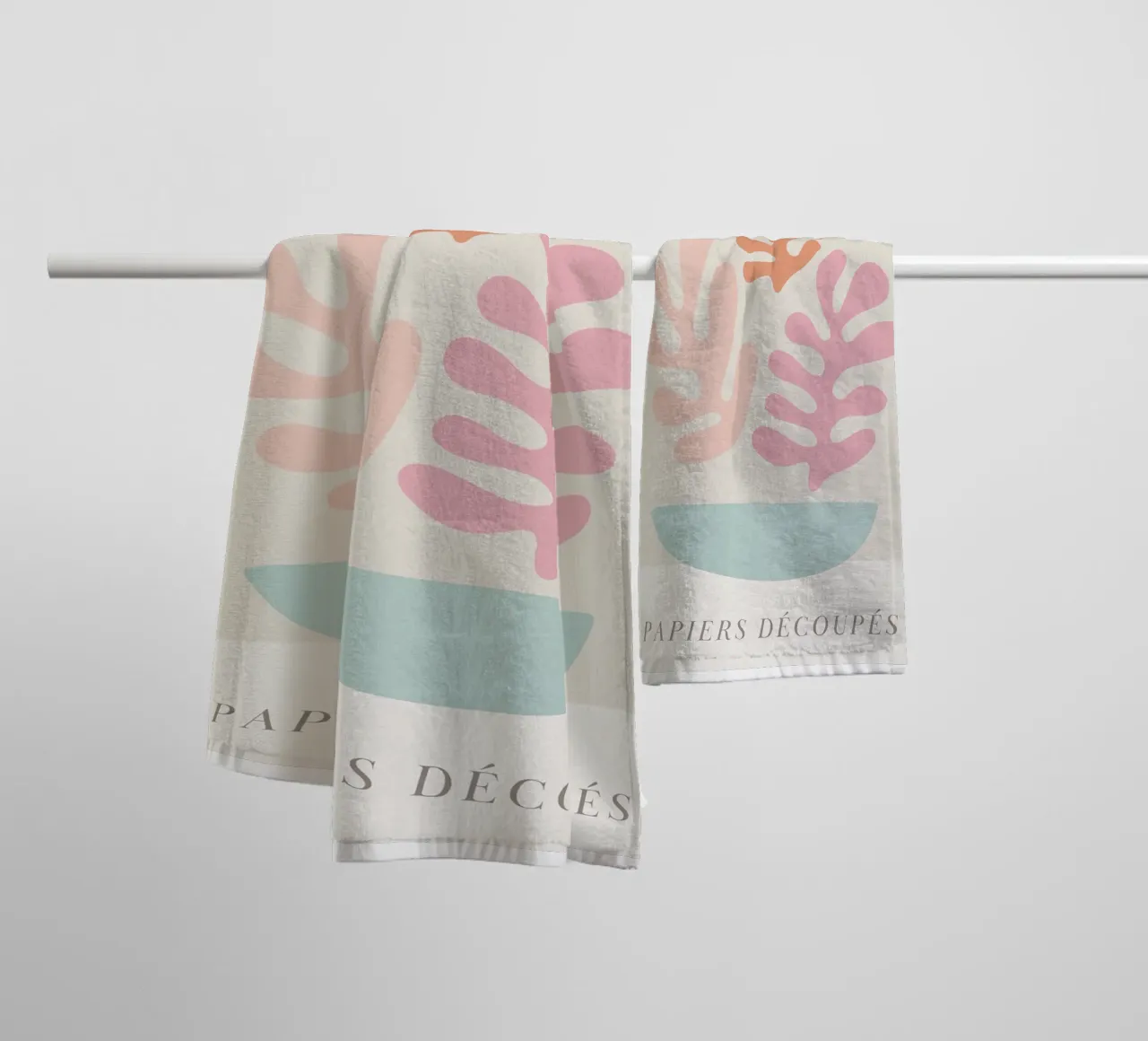 Colourful abstract leaf motif - Modern art print towel by Whole©