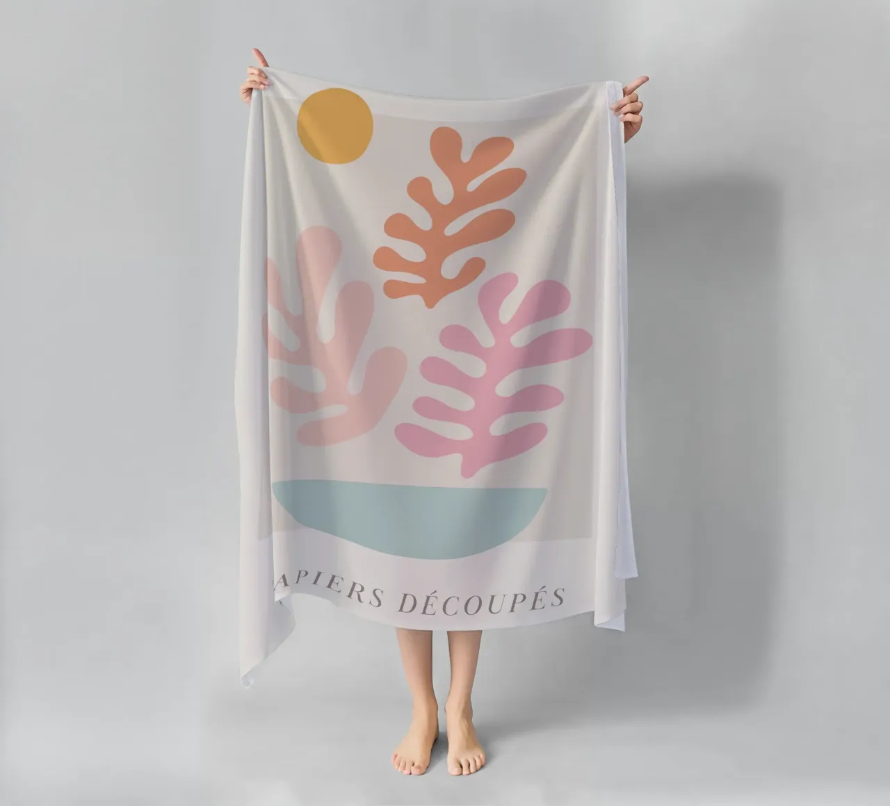 Colourful abstract leaf motif - Modern art print beach towel by Whole©