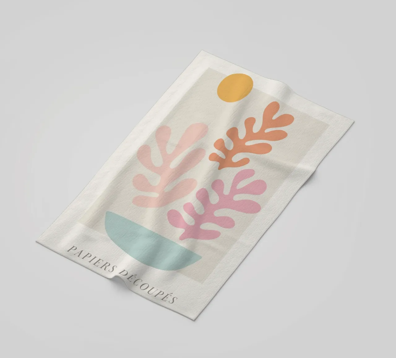 Colourful abstract leaf motif - Modern art print beach towel by Whole©