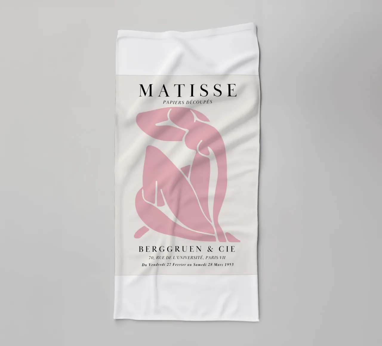 Abstract figure in pink - Matisse inspired artwork towel by Whole©