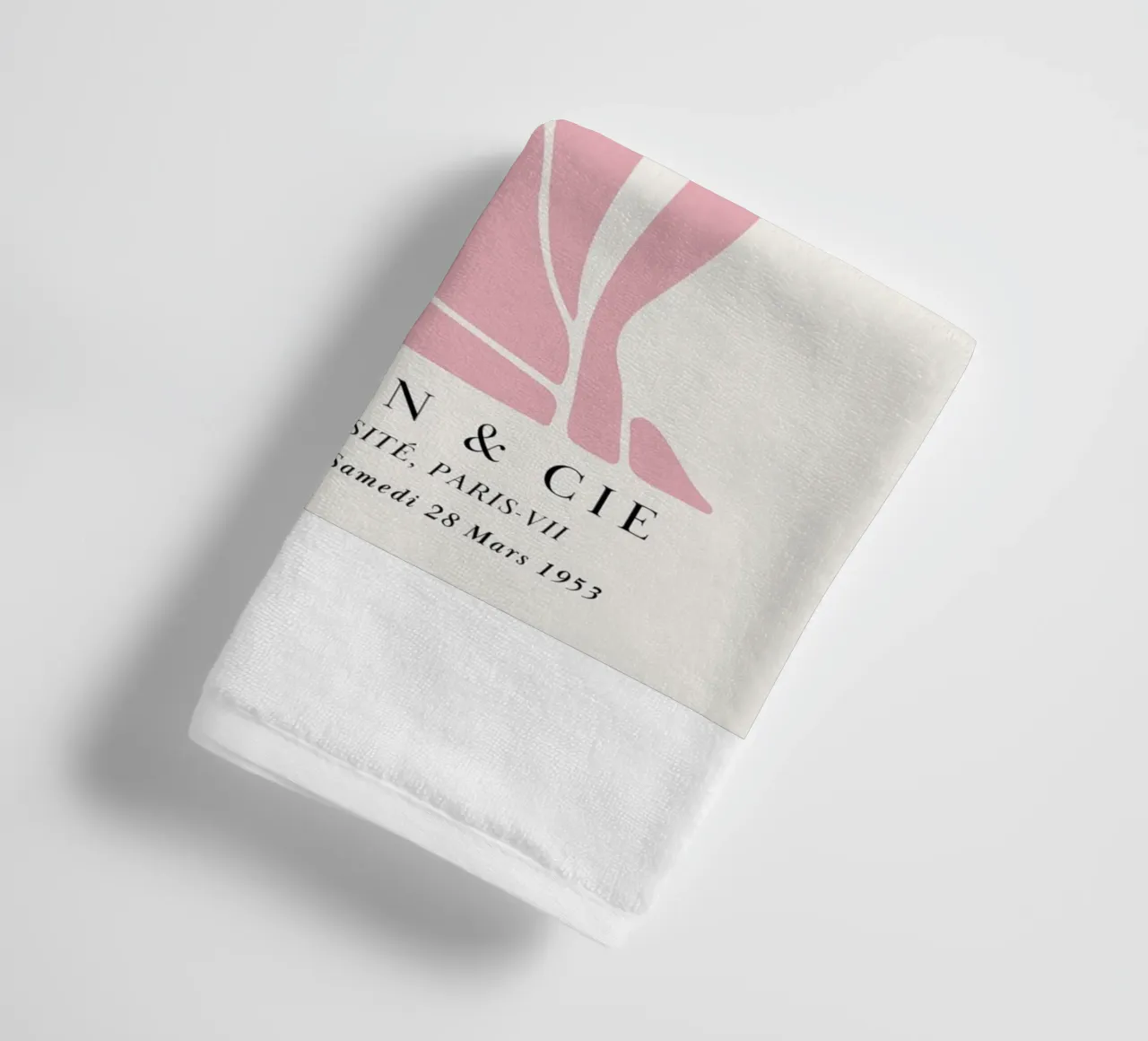 Abstract figure in pink - Matisse inspired artwork towel by Whole©