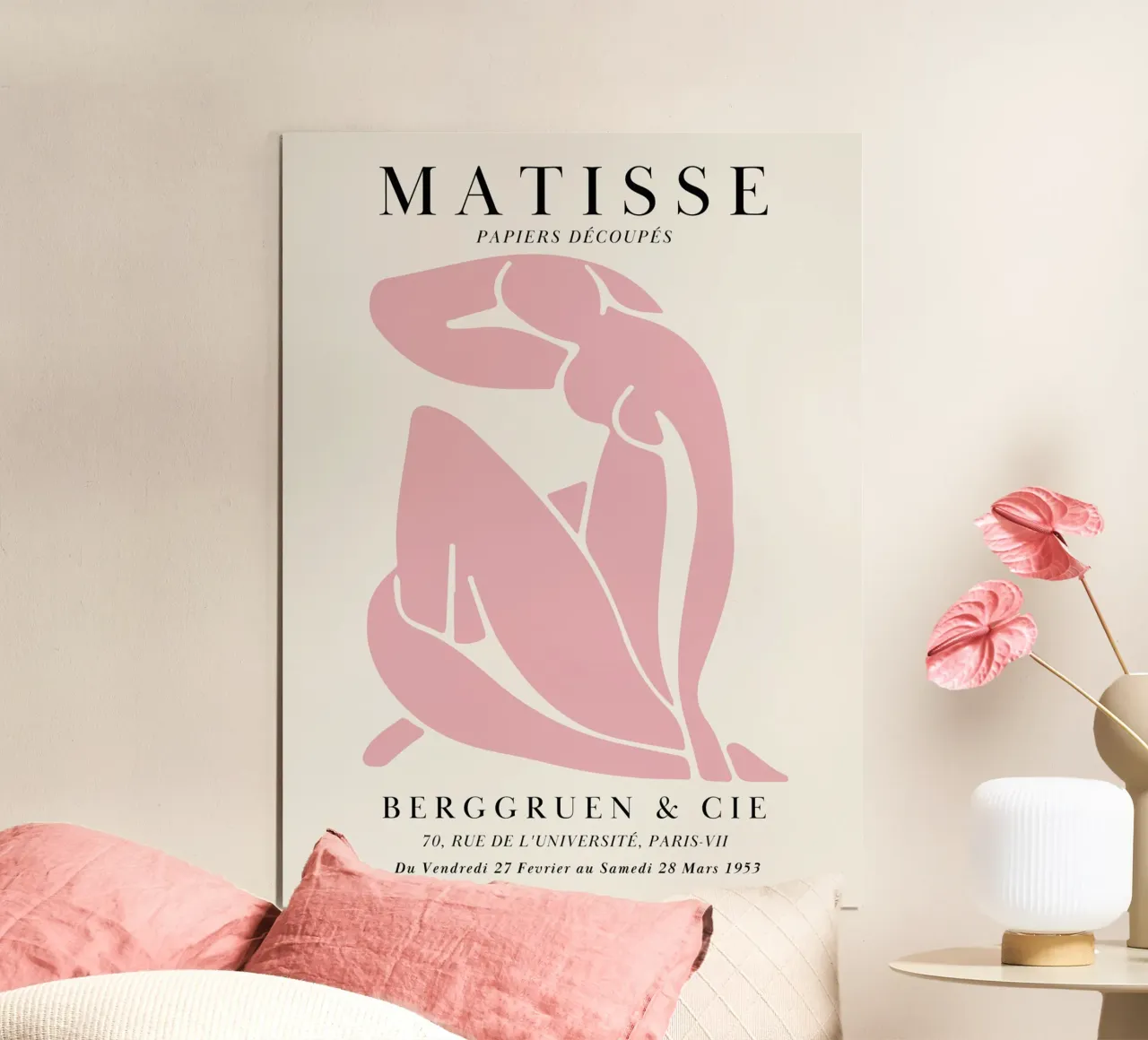 Abstrakte Figur in Rosa – Matisse inspiriertes Kunstwerk Poster von Whole©