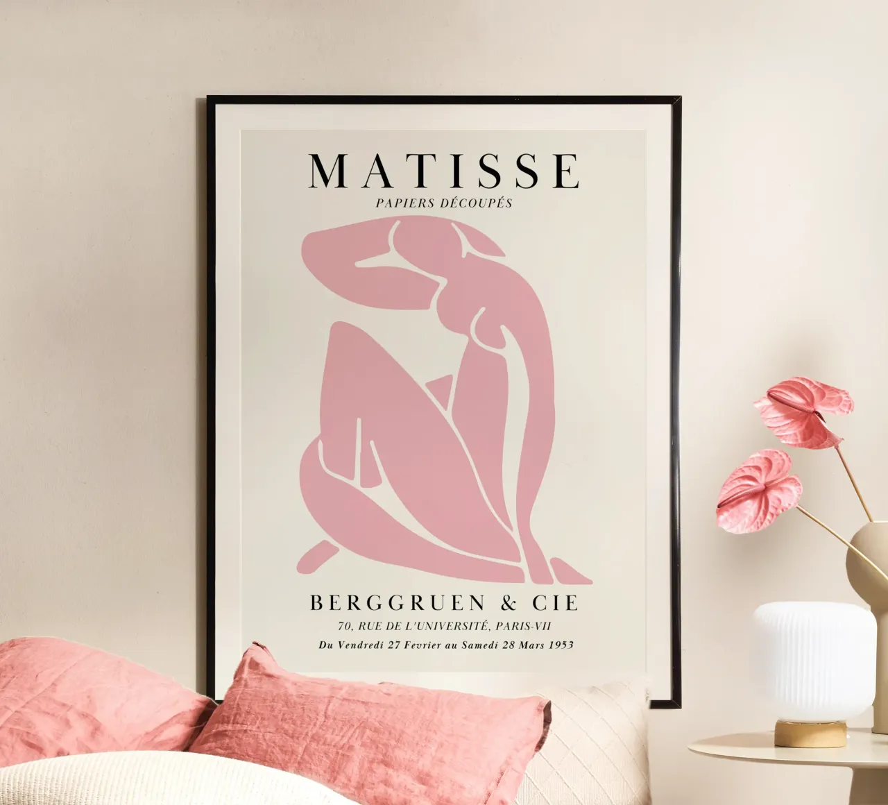 Abstrakte Figur in Rosa – Matisse inspiriertes Kunstwerk Poster von Whole©