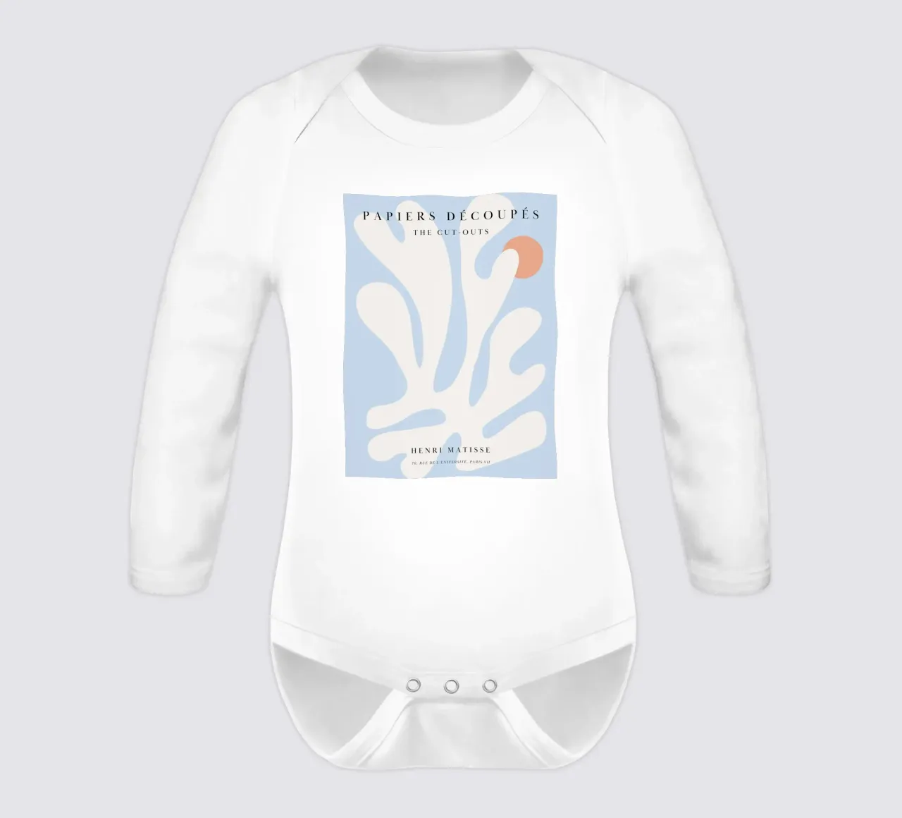 Matisse inspiriertes Scherenschnitt-Motiv in sanften Farben Langarm Babybody von Whole©