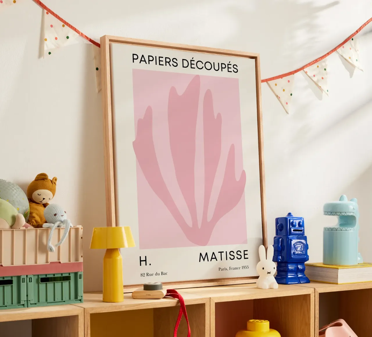 Roze bladvorm - op Matisse geïnspireerd silhouetontwerp canvas met Baklijst van Whole©