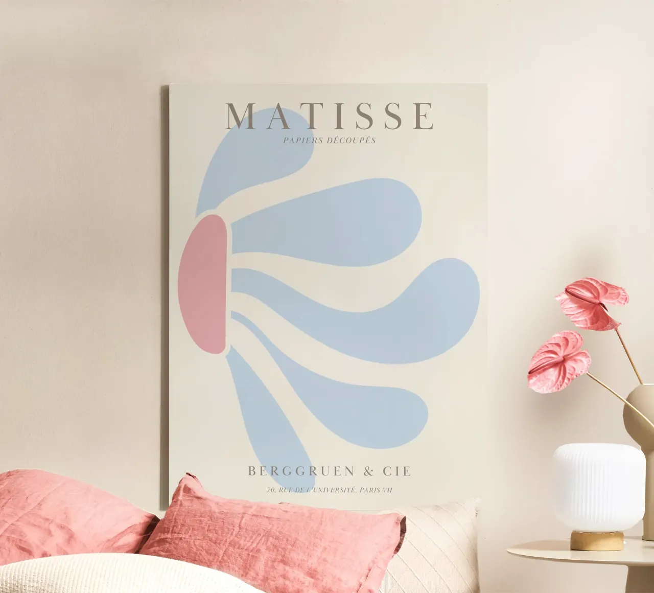 Abstracte bloemvorm - Op Matisse geïnspireerd ontwerp canvas van Whole©