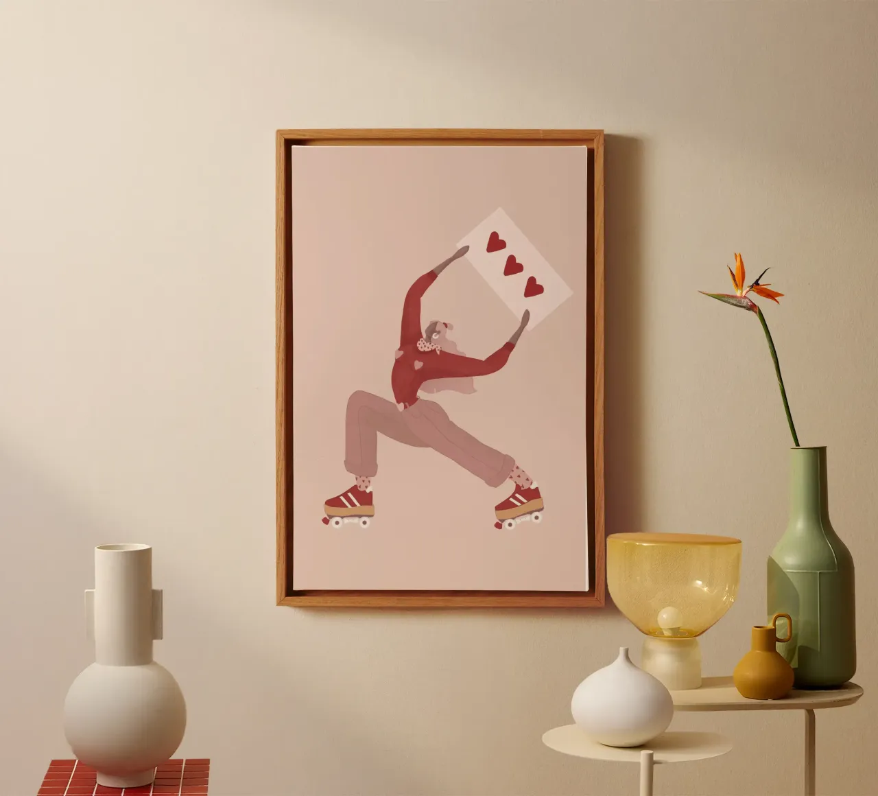 Veronika Grenzebach - Cuori, Disco e Battiti tela con Cornice a cassetta da The Artcircle