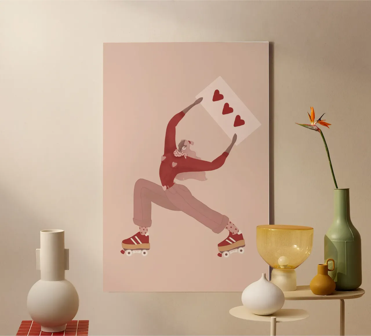 Veronika Grenzebach - Cuori, Disco e Battiti tela con Cornice a cassetta da The Artcircle