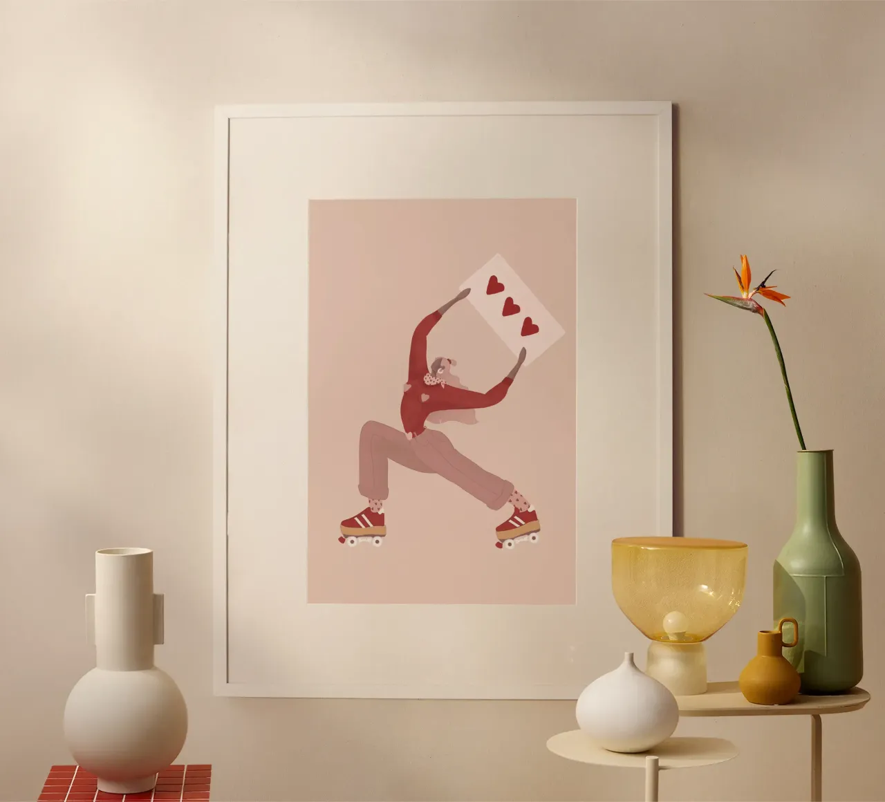 Veronika Grenzebach - Cuori, Disco e Battiti poster con telaio in alluminio da The Artcircle