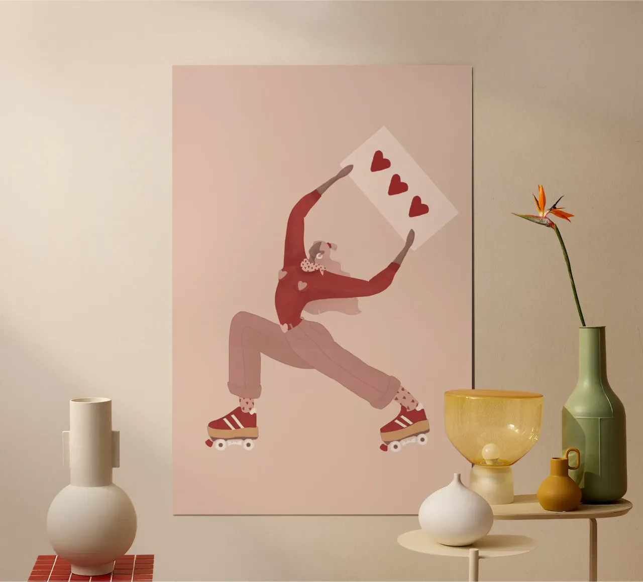 Veronika Grenzebach - Cuori, Disco e Battiti poster con telaio in alluminio da The Artcircle