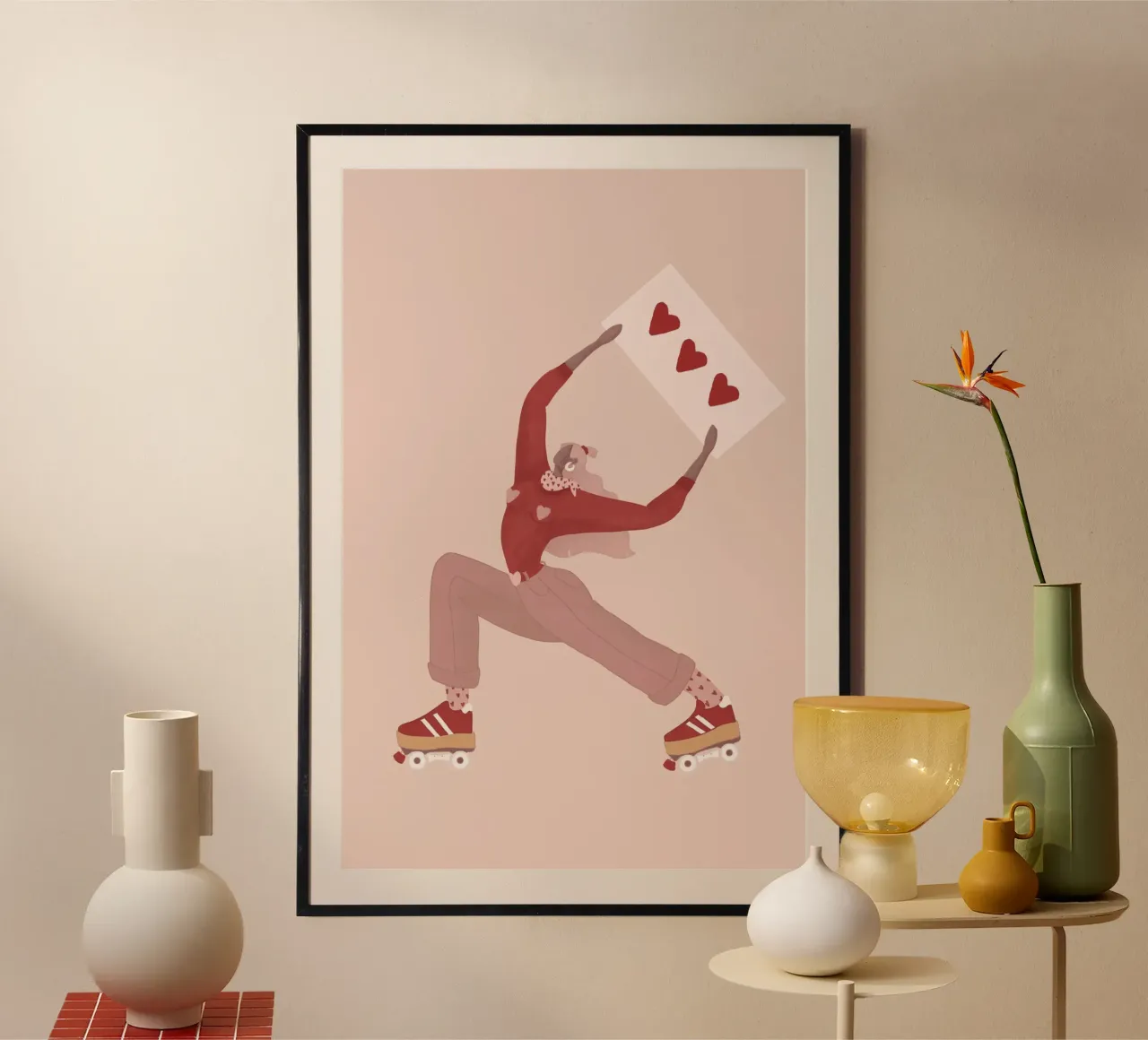 Veronika Grenzebach - Cuori, Disco e Battiti poster con telaio in alluminio da The Artcircle