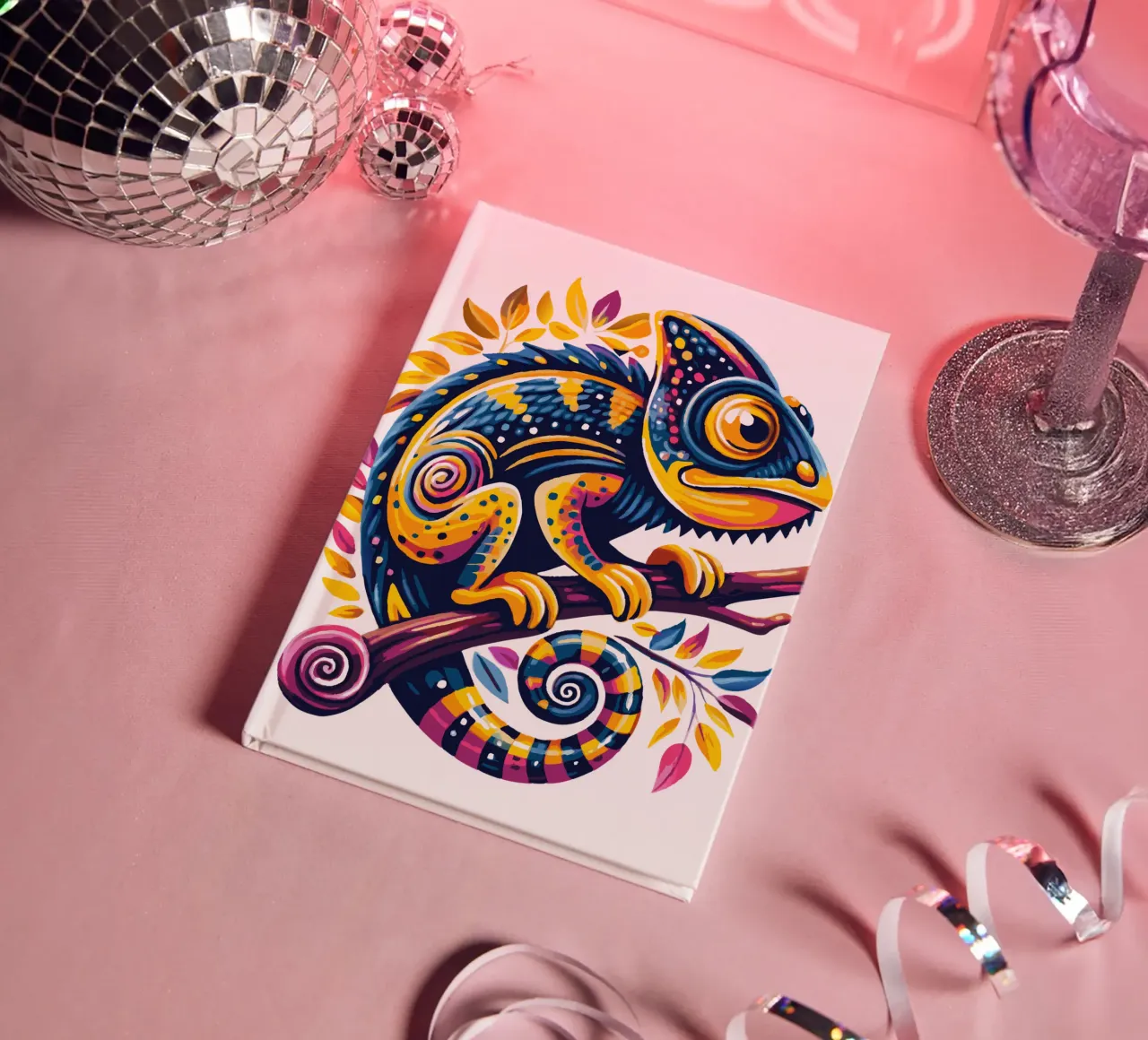 Prismatic Chameleon Fantasy notebook by Artnesia
