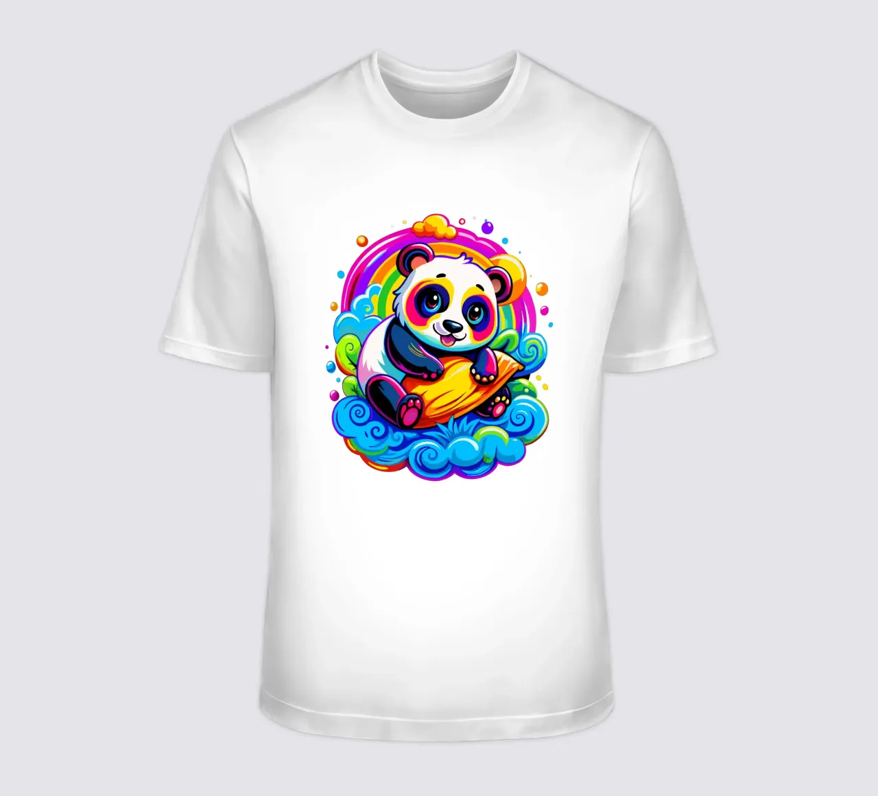 Cute Panda Hugging a Pillow on a Cloud t-shirt by Artnesia