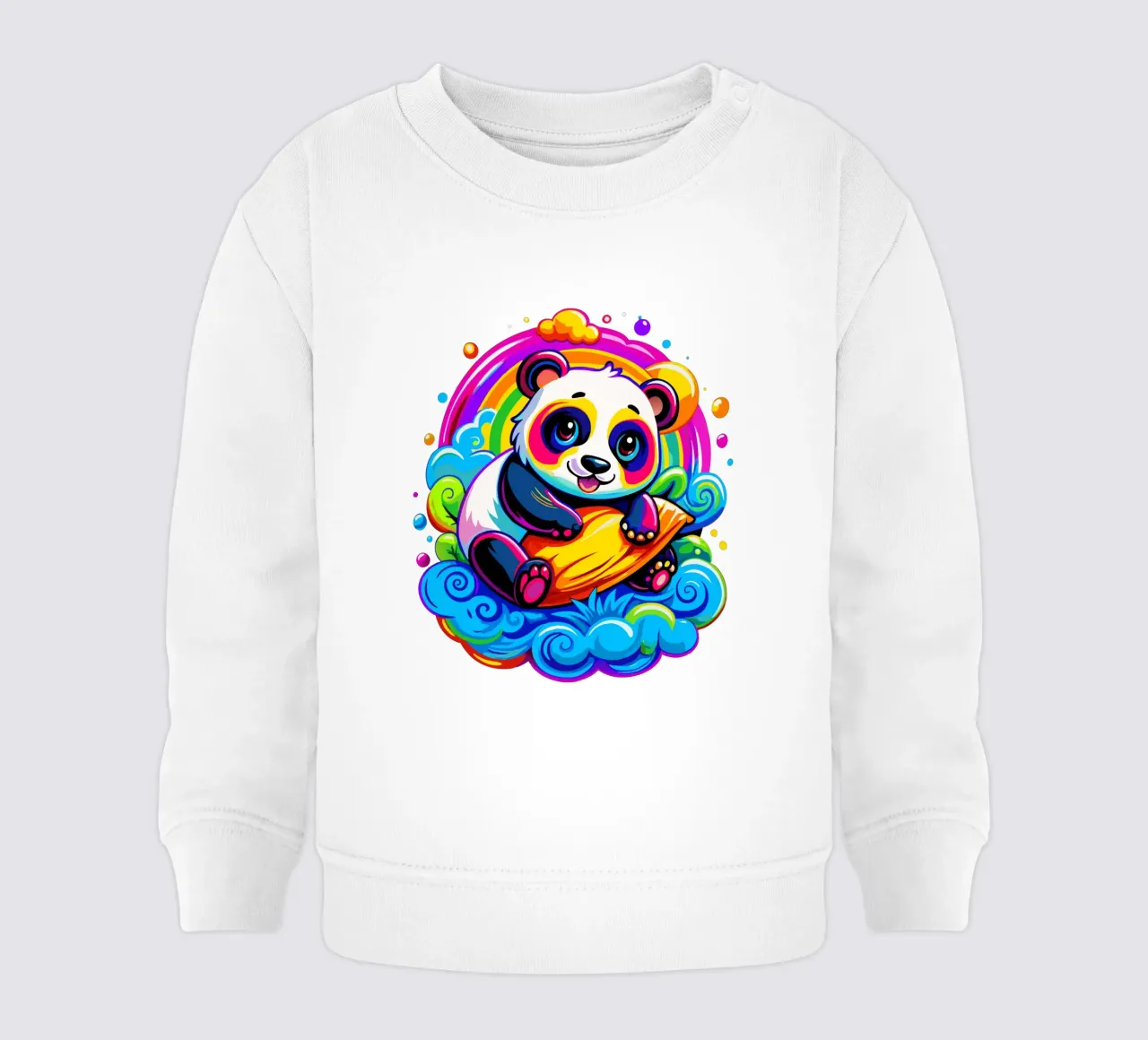 Panda carino che abbraccia un cuscino su una nuvola felpa neonato da Artnesia
