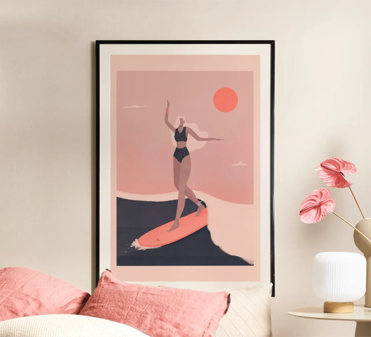 Veronika Grenzebach - Into the surf poster con telaio in alluminio da The Artcircle