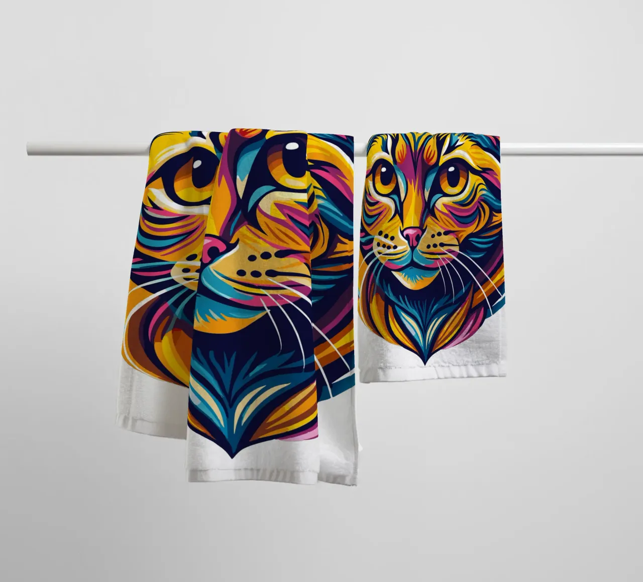 Cat Lovers towel by Artnesia