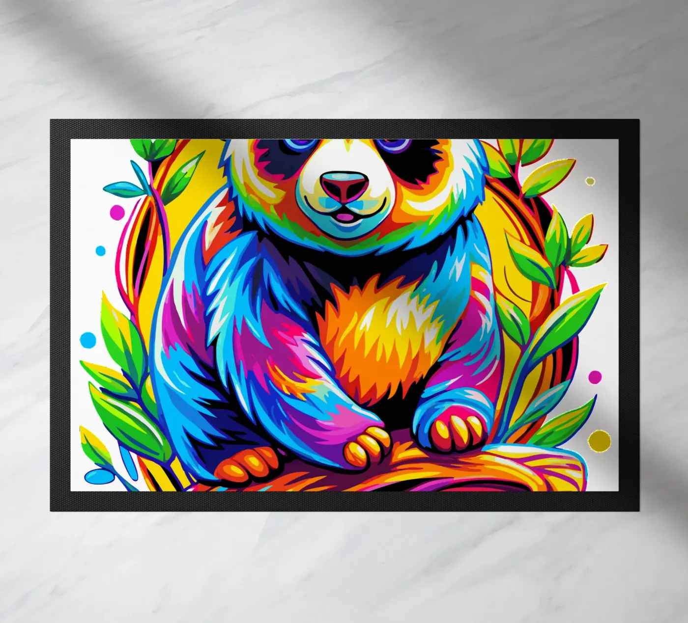 Cute Panda Bear doormat by Artnesia