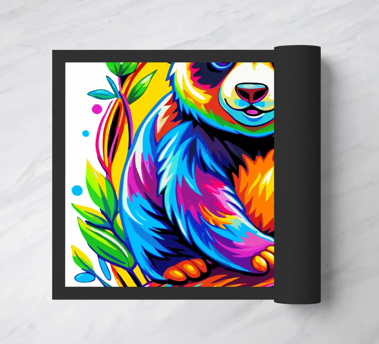 Cute Panda Bear doormat by Artnesia