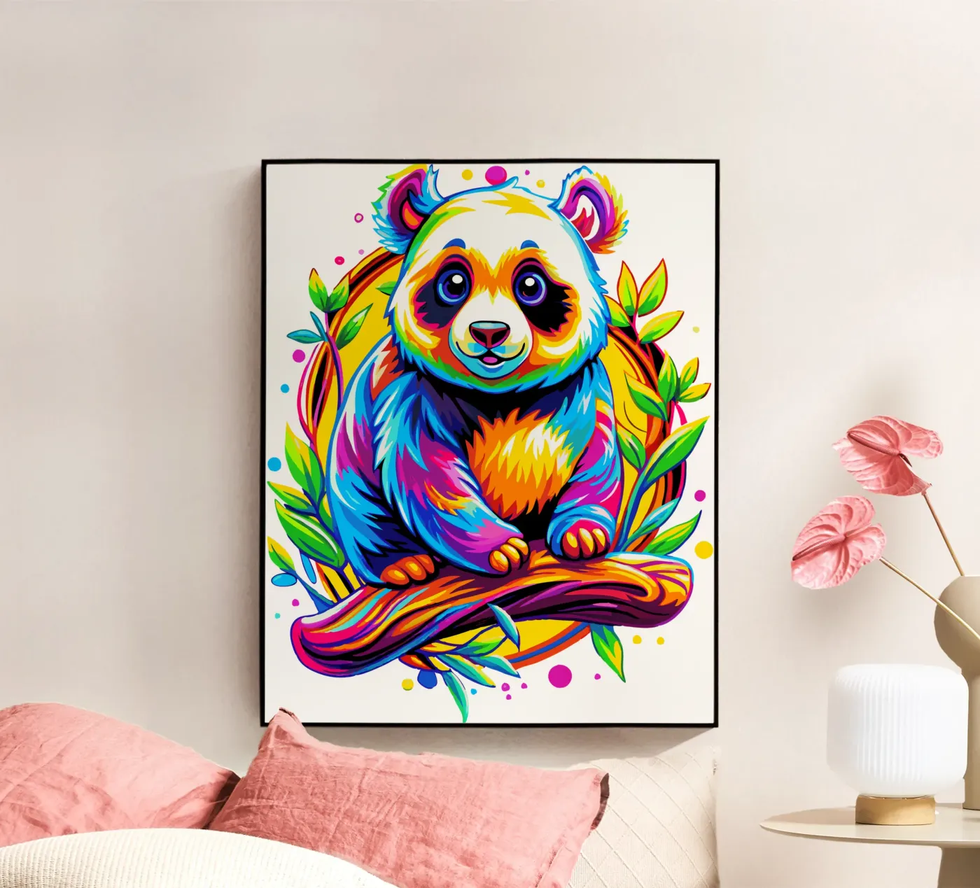 Schattige pandabeer acryl van Artnesia