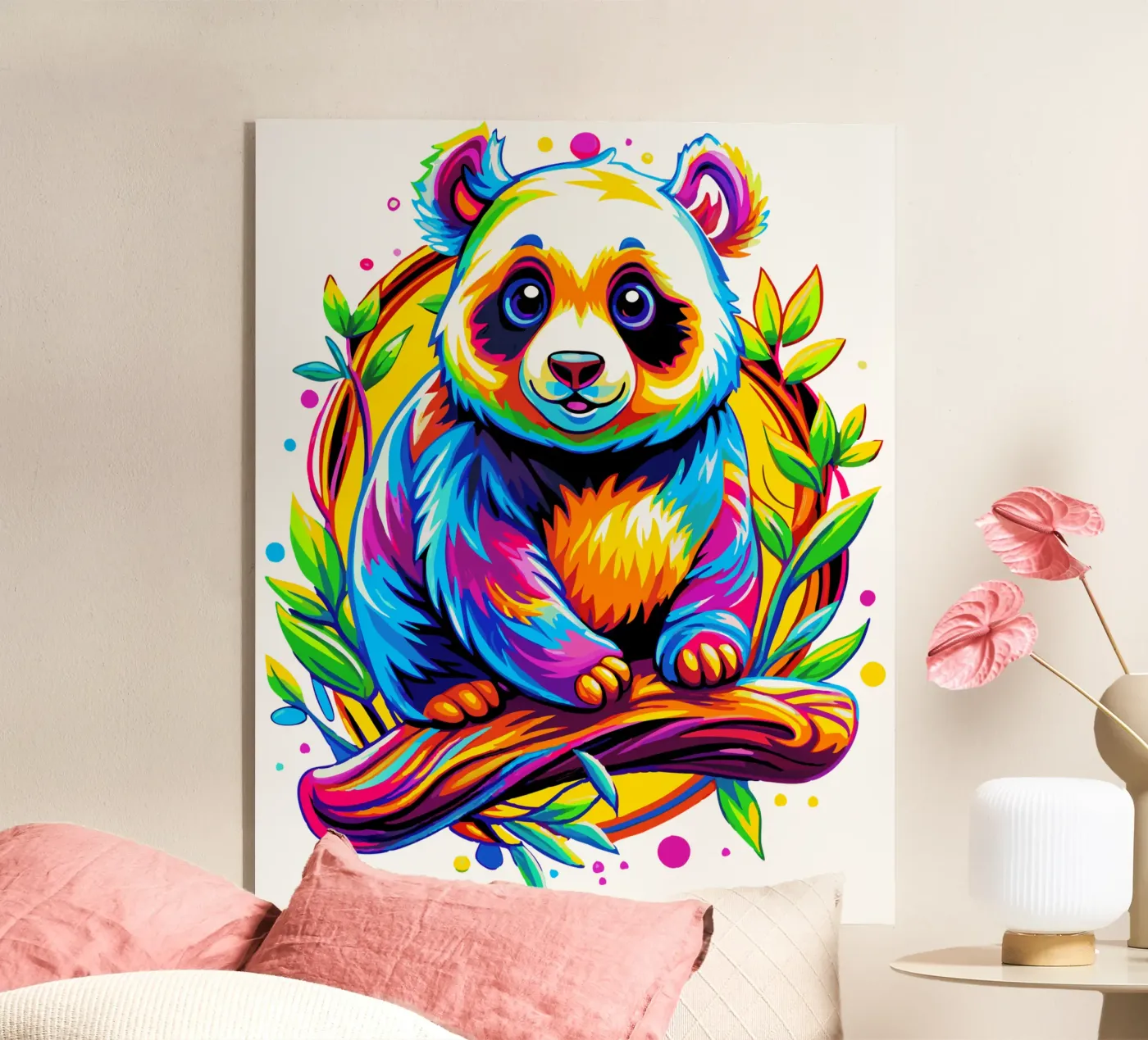 Schattige pandabeer acryl van Artnesia